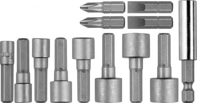 Набор STAYER "PROFI" Биты с магнитным адаптером и торцевыми головками, 13 предметов,  ( 2611-H13 ) Набор STAYER "PROFI" Биты с магнитным адаптером и торцевыми головками, 13 предметов,  ( 2611-H13 )