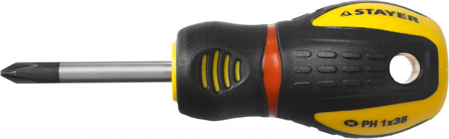 Отвертка STAYER "PROFESSIONAL" "PROTech", двухкомп рукоятка, намагниченная, Cr-Mo, PH1x38мм,  ( 25132-1-38_z02 ) Отвертка STAYER "PROFESSIONAL" "PROTech", двухкомп рукоятка, намагниченная, Cr-Mo, PH1x38мм,  ( 25132-1-38_z02 )