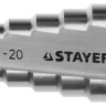 Сверло STAYER "MASTER" ступенчатое по сталям и цвет.мет., сталь HSS, d=4-20мм, 9ступ.d 4-20, L-75 мм,трехгран. хвост. 8мм,  ( 29660-4-20-9 )