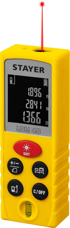 Дальномер лазерный, "LDM-40", дальность 40 м, 5 функций, STAYER Professional ( 34956 )
