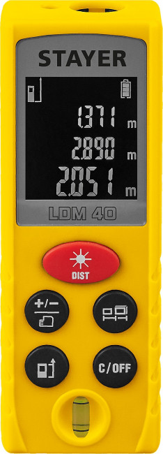 Дальномер лазерный, "LDM-40", дальность 40 м, 5 функций, STAYER Professional ( 34956 ) Дальномер лазерный, "LDM-40", дальность 40 м, 5 функций, STAYER Professional ( 34956 )