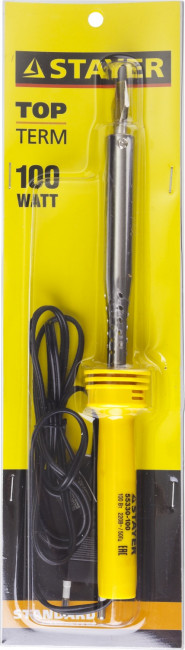 Паяльник STAYER "STANDARD" с пластмассовой рукояткой и долговечным жалом, 100 Вт, клин,  ( 55330-100 )