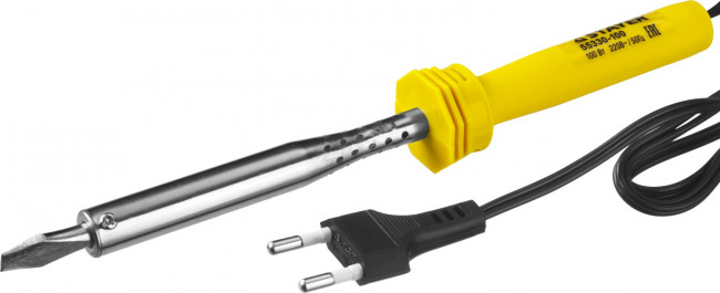 Паяльник STAYER "STANDARD" с пластмассовой рукояткой и долговечным жалом, 100 Вт, клин,  ( 55330-100 )