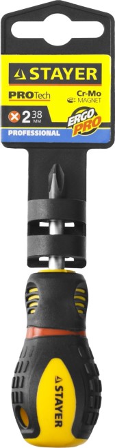 Отвертка STAYER "PROFESSIONAL" "PROTech", двухкомп рукоятка, намагниченная, Cr-Mo, PH2x38мм,  ( 25132-2-38_z02 ) Отвертка STAYER "PROFESSIONAL" "PROTech", двухкомп рукоятка, намагниченная, Cr-Mo, PH2x38мм,  ( 25132-2-38_z02 )