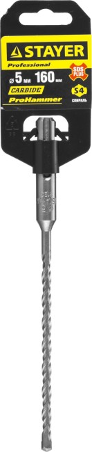 Бур STAYER "PROFESSIONAL" по бетону, хвостовик "SDS PLUS", 5x160мм,  ( 2930-160-05_z01 ) Бур STAYER "PROFESSIONAL" по бетону, хвостовик "SDS PLUS", 5x160мм,  ( 2930-160-05_z01 )