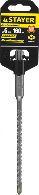 Бур STAYER "PROFESSIONAL" по бетону, хвостовик "SDS PLUS", 6x160мм,  ( 2930-160-06_z01 ) Бур STAYER "PROFESSIONAL" по бетону, хвостовик "SDS PLUS", 6x160мм,  ( 2930-160-06_z01 )
