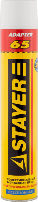 Пена "BlackMAX 65" профессиональная монтажная, адаптерная, всесезонная, 800мл, STAYER,  ( 41134 )