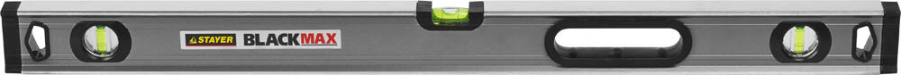 Уровень STAYER "PROFESSIONAL" "BlackMax" коробчатый усиленный с ручками, утолщенный особопроч профиль, 0,5мм/м, 3 ампулы, 80см,  ( 3475-080 )