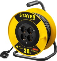 Удлинитель на катушке MS 315, 30 м, 3500 Вт, заземление, 4 гнезда, ПВС 3x1,5 кв мм, STAYER ( 55078-30 )