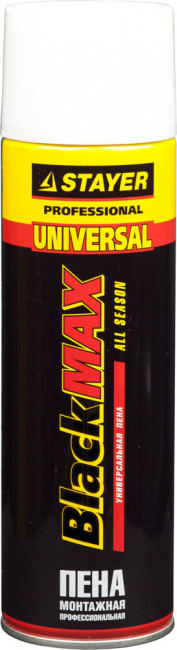 Пена "BlackMAX" монтажная, адаптерная, всесезонная, 500мл, STAYER,  ( 41130 )