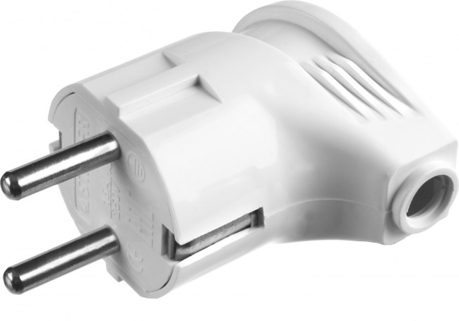 Вилка MAXElectro электрическая, 16А/220В, угловая, с заземлением, белая, STAYER,  ( 55161-W )