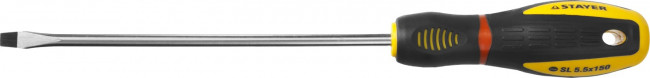 Отвертка STAYER "PROFI" "PROTech", двухкомп рукоятка, намагниченная, Cr-Mo, SL5,5x150мм  ,  ( 25131-05-15_z02 ) Отвертка STAYER "PROFI" "PROTech", двухкомп рукоятка, намагниченная, Cr-Mo, SL5,5x150мм  ,  ( 25131-05-15_z02 )