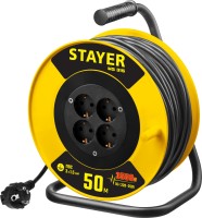 Удлинитель на катушке MS 315, 50 м, 3500 Вт, заземление, 4 гнезда, ПВС 3x1,5 кв мм, STAYER ( 55078-50 )