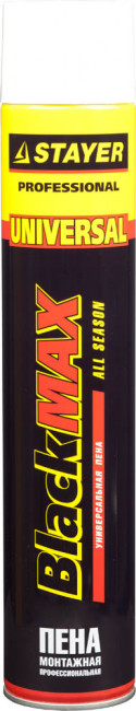 Пена "BlackMAX" монтажная, адаптерная, всесезонная, 750мл, STAYER,  ( 41133 )