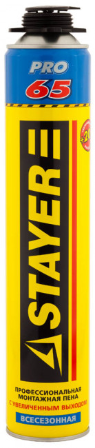 Пена "BlackPRO 65" профессиональная, монтажная, пистолетная, всесезонная, 800мл, STAYER, ( 41137 ) Пена "BlackPRO 65" профессиональная, монтажная, пистолетная, всесезонная, 800мл, STAYER, ( 41137 )