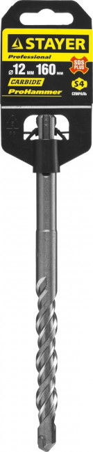 Бур STAYER "PROFESSIONAL" по бетону, хвостовик "SDS PLUS", 12x160мм,  ( 2930-160-12_z01 ) Бур STAYER "PROFESSIONAL" по бетону, хвостовик "SDS PLUS", 12x160мм,  ( 2930-160-12_z01 )