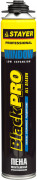 Пена "BlackPRO WINDOW" профессиональная, монтажная, пистолетная, всесезонная, 750мл, STAYER,  ( 41136 )