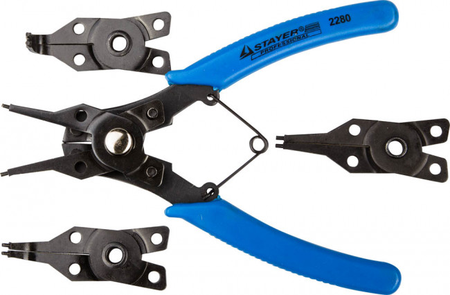 Съемник STAYER "MASTER" стопорных колец, в наборе с 4 насадками,  ( 2280 ) Съемник STAYER "MASTER" стопорных колец, в наборе с 4 насадками,  ( 2280 )