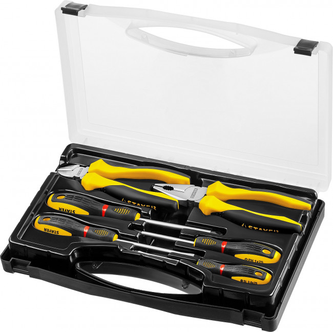 Набор слесарно-монтажного инструмента STAYER "PROFI" ULTRA: 4 отвертки, плоскогубцы и бокорезы, 6 предмета,  ( 2202-H6 )