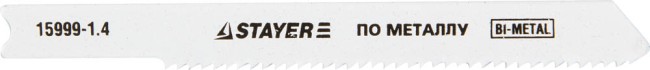 Полотна STAYER "PROFI", U118AF, для эл/лобзика, Bi-MetalI, по металлу (1,5-2мм), US-хвост., шаг 1,4мм, 50мм, 2шт,  ( 15999-1.4_z01 )