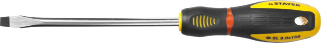 Отвертка STAYER "PROFI" "PROTech", двухкомп рукоятка, намагниченная, Cr-Mo, SL8,0x150мм  ,  ( 25131-08-15_z02 ) Отвертка STAYER "PROFI" "PROTech", двухкомп рукоятка, намагниченная, Cr-Mo, SL8,0x150мм  ,  ( 25131-08-15_z02 )