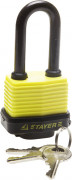 Замок STAYER "MASTER" навесной, всепогодный, пластиковая защита корпуса, с удлин. закален. дужкой,на карточке, 50мм,  ( 37141-40 )