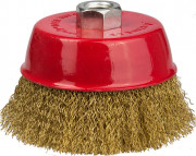 STAYER "PROFESSIONAL". Щетка чашечная для УШМ, витая стальная латунированная проволока 0,3мм, 75ммхМ14, ( 35125-075_z01 ) STAYER "PROFESSIONAL". Щетка чашечная для УШМ, витая стальная латунированная проволока 0,3мм, 75ммхМ14, ( 35125-075_z01 )