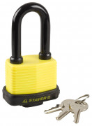 Замок STAYER "MASTER" навесной, всепогодный, пластиковая защита корпуса, с удлин. закален. дужкой,на карточке, 60мм,  ( 37141-50 )