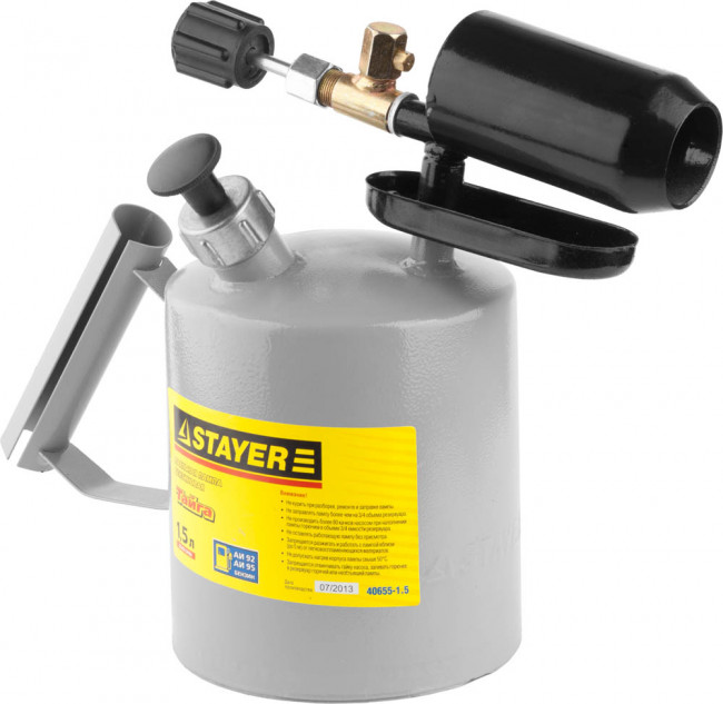 Лампа STAYER "PROFI" паяльная, стальная, 1,5л,  ( 40655-1.5 )