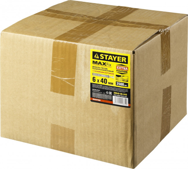 Дюбель-гвоздь полипропиленовый, потайный бортик, 6 x 40 мм, 2500 шт, STAYER,  ( 30640-06-040 ) Дюбель-гвоздь полипропиленовый, потайный бортик, 6 x 40 мм, 2500 шт, STAYER,  ( 30640-06-040 )