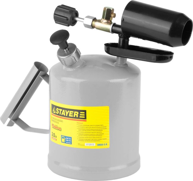 Лампа STAYER "PROFI" паяльная, стальная, 2,0л,  ( 40655-2.0 )