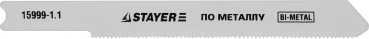 Полотна STAYER "PROFI", U118GF, для эл/лобзика, Bi-Metall, по металлу (0,5-1,5мм), US-хвост., шаг 1,1мм, 50мм, 3шт,  ( 15999-1,1 )