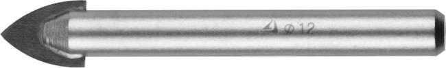 Сверло по кафелю, керамике, стеклу, с двумя режущими лезвиями, цилиндрический хвостовик, 12 мм, STAYER 2986-12,  ( 2986-12 )