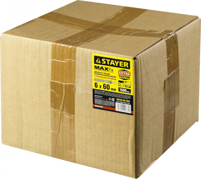 Дюбель-гвоздь полипропиленовый, потайный бортик, 6 x 60 мм, 1500 шт, STAYER,  ( 30640-06-060 ) Дюбель-гвоздь полипропиленовый, потайный бортик, 6 x 60 мм, 1500 шт, STAYER,  ( 30640-06-060 )