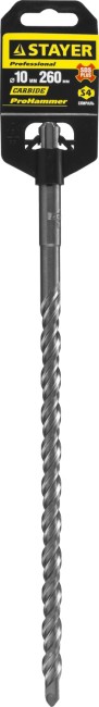 Бур STAYER "PROFESSIONAL" по бетону, хвостовик "SDS PLUS", 10x260мм,  ( 2930-260-10_z01 )