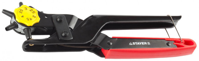 Дырокол STAYER "PROFESSIONAL" револьверный для кожи, усиленный, 6-в-1, 2-4,5мм,  ( 22943_z01 )