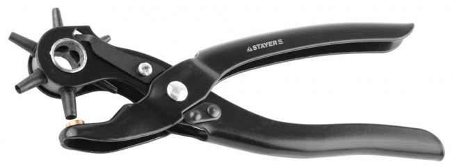 Дырокол STAYER "STANDARD" револьверный для кожи, 6-в-1, 2-4,5мм,  ( 22940_z01 )