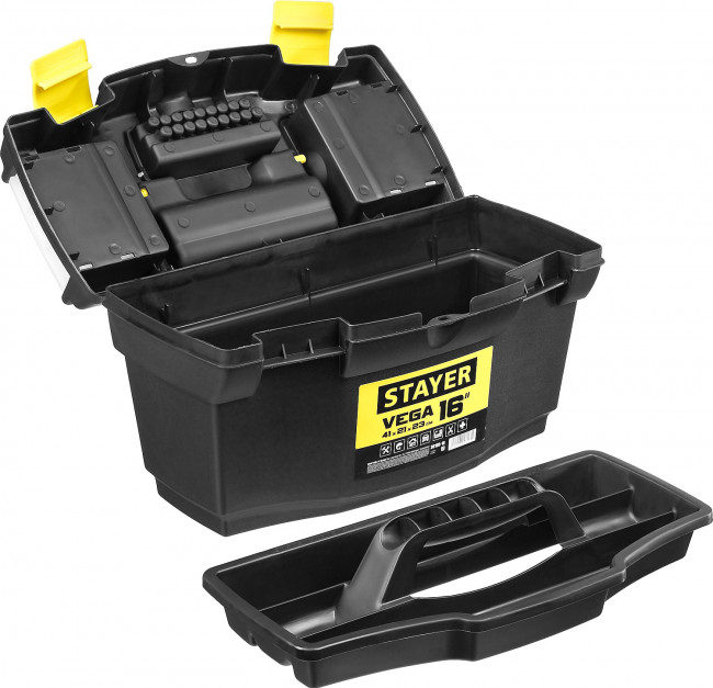 Ящик для инструмента "VEGA-16" пластиковый, STAYER,  ( 38105-16_z03 ) Ящик для инструмента "VEGA-16" пластиковый, STAYER,  ( 38105-16_z03 )