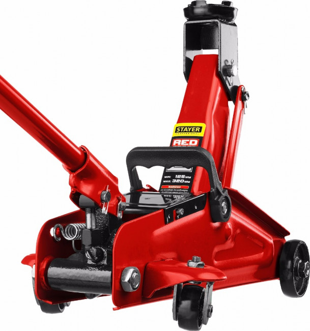 Домкрат гидравлический подкатной "RED FORCE", 2т, 125-320мм, в кейсе, STAYER 43152-2-K,  ( 43152-2-K ) Домкрат гидравлический подкатной "RED FORCE", 2т, 125-320мм, в кейсе, STAYER 43152-2-K,  ( 43152-2-K )