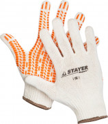 Перчатки STAYER "EXPERT" трикотажные с защитой от скольжения, 10 класс, х/б, S-M  ,  ( 11401-S )