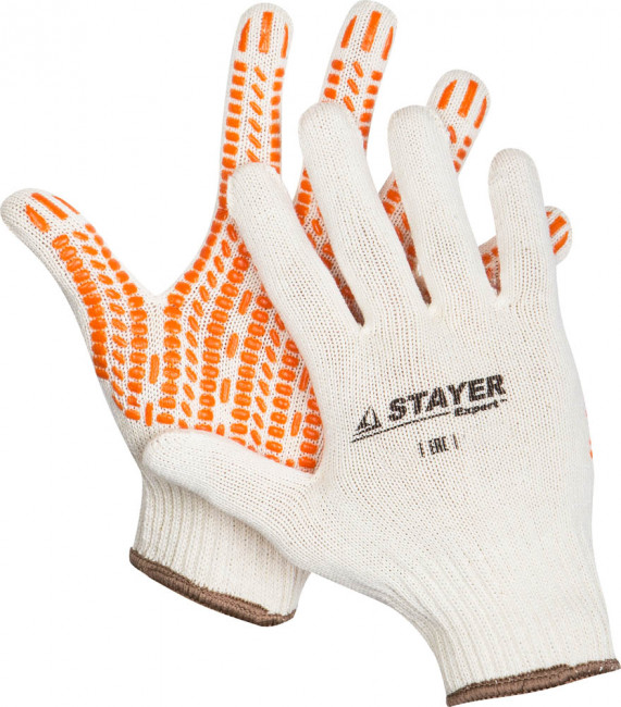 Перчатки STAYER "EXPERT" трикотажные с защитой от скольжения, 10 класс, х/б, S-M  ,  ( 11401-S ) Перчатки STAYER "EXPERT" трикотажные с защитой от скольжения, 10 класс, х/б, S-M  ,  ( 11401-S )