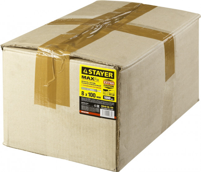 Дюбель-гвоздь полипропиленовый, потайный бортик, 8 x 100 мм, 1000 шт, STAYER,  ( 30640-08-100 ) Дюбель-гвоздь полипропиленовый, потайный бортик, 8 x 100 мм, 1000 шт, STAYER,  ( 30640-08-100 )