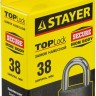 Замок STAYER "STANDARD" навесной, металлический корпус, закаленная дужка, 38мм,  ( 37160-38 )