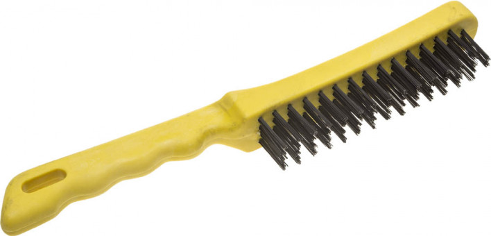 Щетка STAYER "MASTER" проволочная стальная с пластмассовой ручкой, 4 ряда,  ( 35015-4 )