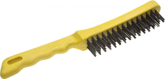 Щетка STAYER "MASTER" проволочная стальная с пластмассовой ручкой, 4 ряда,  ( 35015-4 )