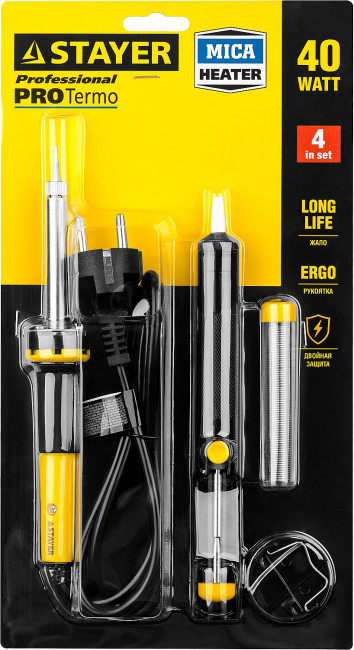 Набор STAYER "PROFI" для паяльных работ, 55300 +шприц + подставка + припой, 40 Вт,  ( 55316-40-H4 ) Набор STAYER "PROFI" для паяльных работ, 55300 +шприц + подставка + припой, 40 Вт,  ( 55316-40-H4 )