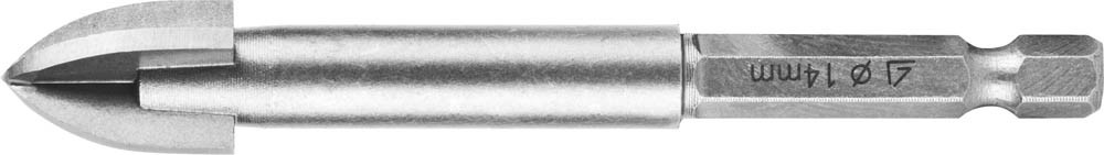 Сверло по кафелю, керамике, стеклу, с четырьмя режущими лезвиями, шестигранный хвостовик, 14 мм, STAYER "PROFESSIONAL" 2985-14, ( 2985-14_z01 ) Сверло по кафелю, керамике, стеклу, с четырьмя режущими лезвиями, шестигранный хвостовик, 14 мм, STAYER "PROFESSIONAL" 2985-14, ( 2985-14_z01 )