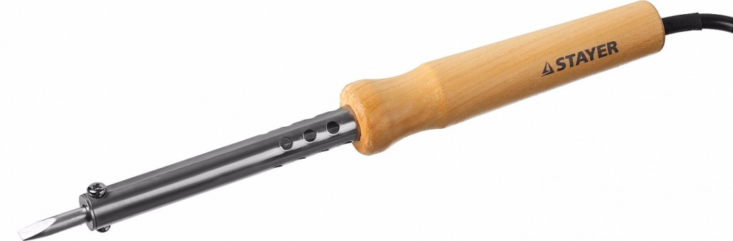 Паяльник с деревянной рукояткой и долговечным жалом, STAYER "MASTER" MAXTerm, 55310-60, 60 Вт, клин,  ( 55310-60 ) Паяльник с деревянной рукояткой и долговечным жалом, STAYER "MASTER" MAXTerm, 55310-60, 60 Вт, клин,  ( 55310-60 )