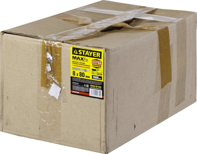 Дюбель-гвоздь полипропиленовый, потайный бортик, 8 x 80 мм, 1000 шт, STAYER,  ( 30640-08-080 ) Дюбель-гвоздь полипропиленовый, потайный бортик, 8 x 80 мм, 1000 шт, STAYER,  ( 30640-08-080 )