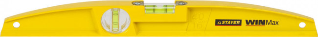Уровень STAYER "PROFI" WINMax литой усиленный, 2 цельные противоудар ампулы, фрезерован базовая поверхность, 40см,  ( 34713-040_z01 )